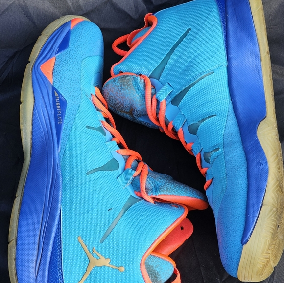 JORDAN SUPER.FLY 2 ALL STAR DARK POWDER BLUE INFRARED 656326-423 US 10.5 - Picture 2 of 7